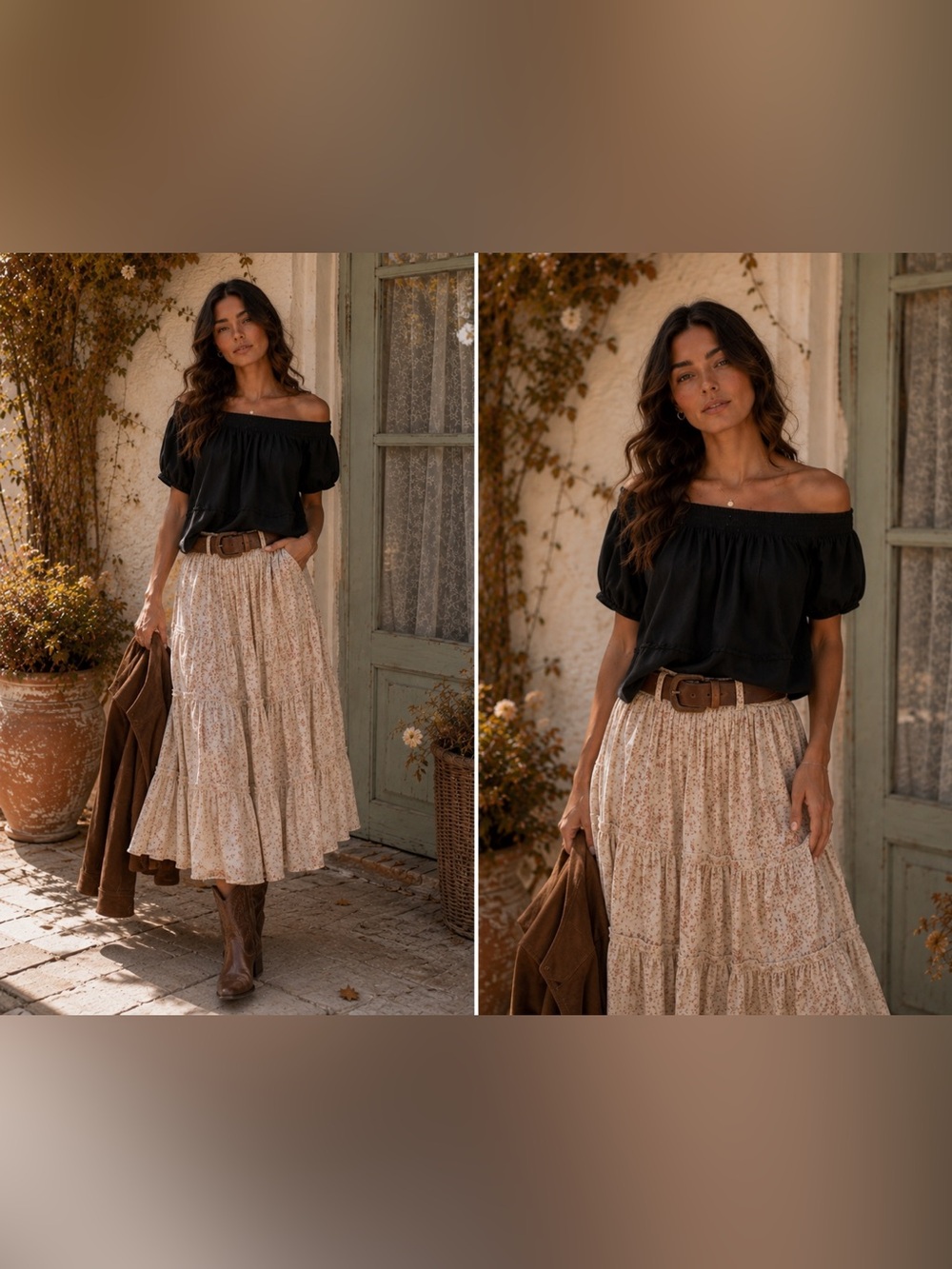 New! Apiece Apart Black Smocked Off Shoulder Cotton Crop Top Size 4